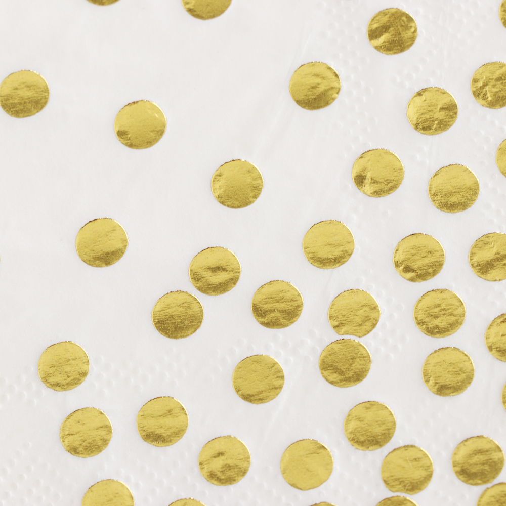 Servilleta de papel 20 piezas de papel rosa dorado con puntos para niños y niñas, servilletas decorativas para fiestas