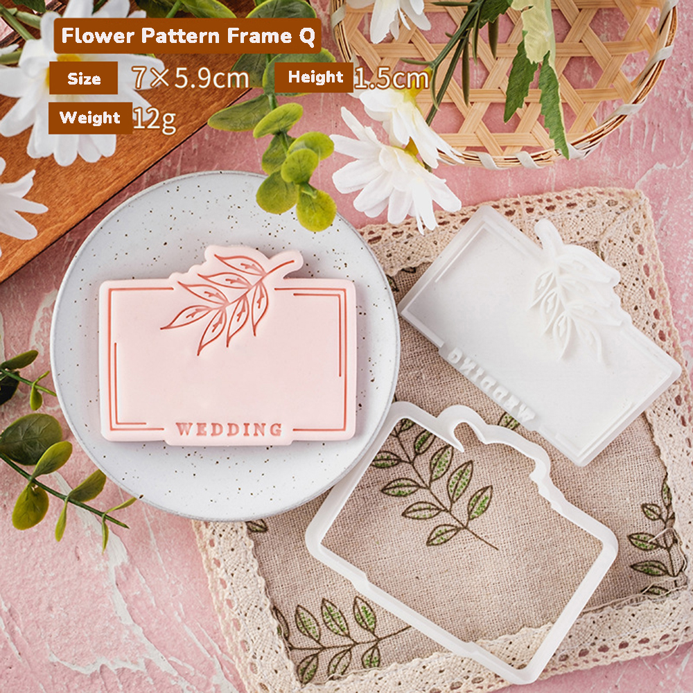Pattern Blessing Cookie Mold Wedding Birthday Cake Cutting Mold DIY Baking Tool: plum