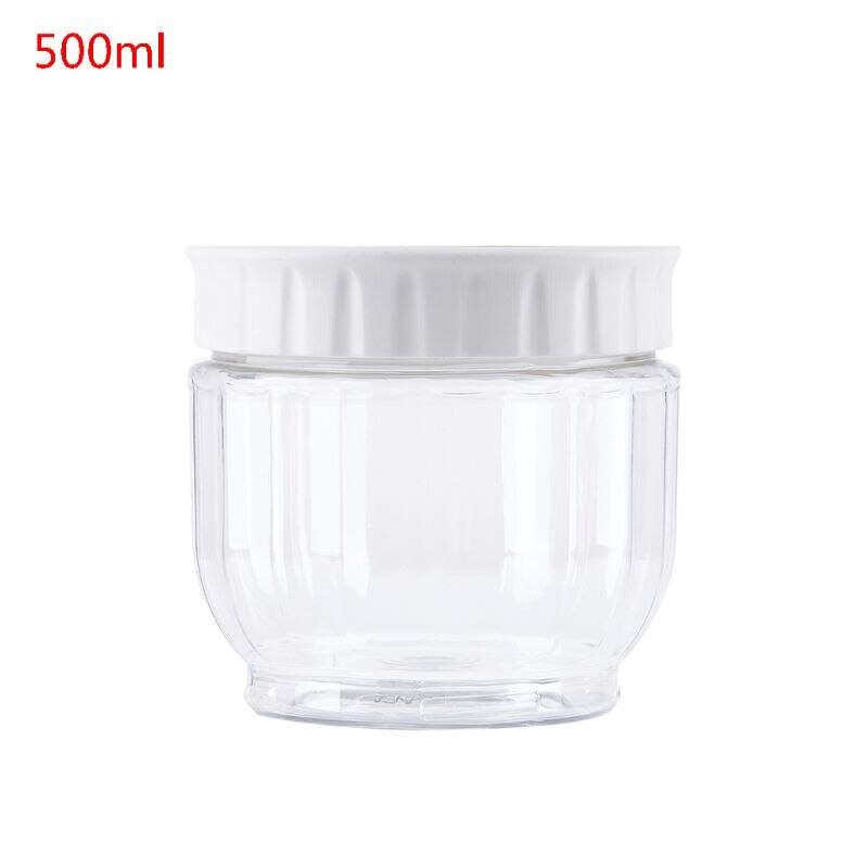 Keuken transparante voedselcontainer met deksels afsluitbare pot granen bonen rijst afgesloten plastic melkpoederpot  n58c: S-500ml
