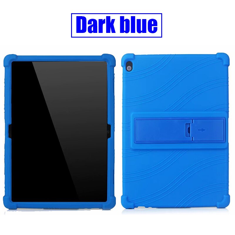 Étui souple en silicone pour Lenovo tab M10 TB-X605F onglet TB-X505L P10 TB-X705F TB-X705L 10.1 pouces tablette PC étui de protection + Film + stylo: Dark Blue / Tab P10 TB-X705