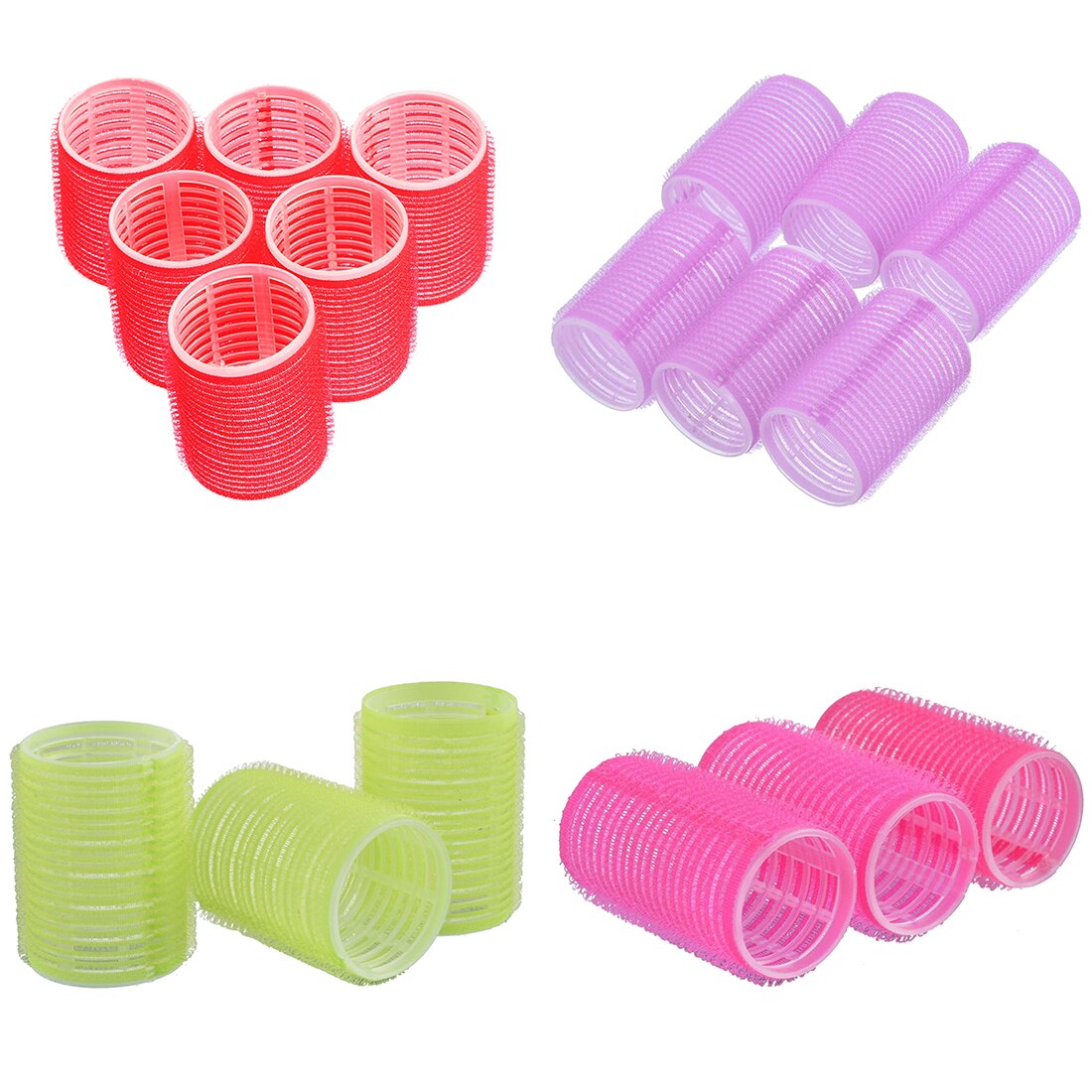 6X Big Self Grip Hair Rollers Cling DIY Hair Curlers