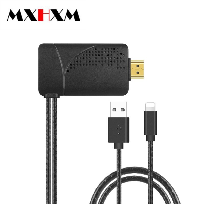 Mxhxm para iphone para hdmi hd telefone móvel para tv projetor mesmo cabo adaptador de tela 1080p suporte ios12