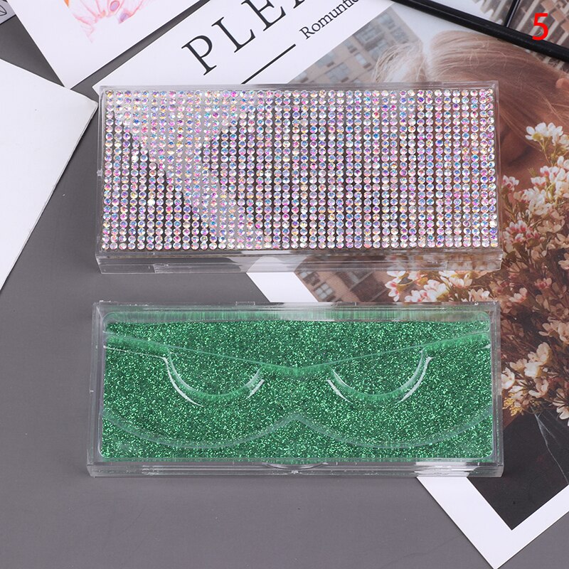 1pcs Popular 3D False Eyelashes Packaging Empty Lash Case Bling Glitter Eyelash Pull Box Diamond False Eyelash Packaging Box