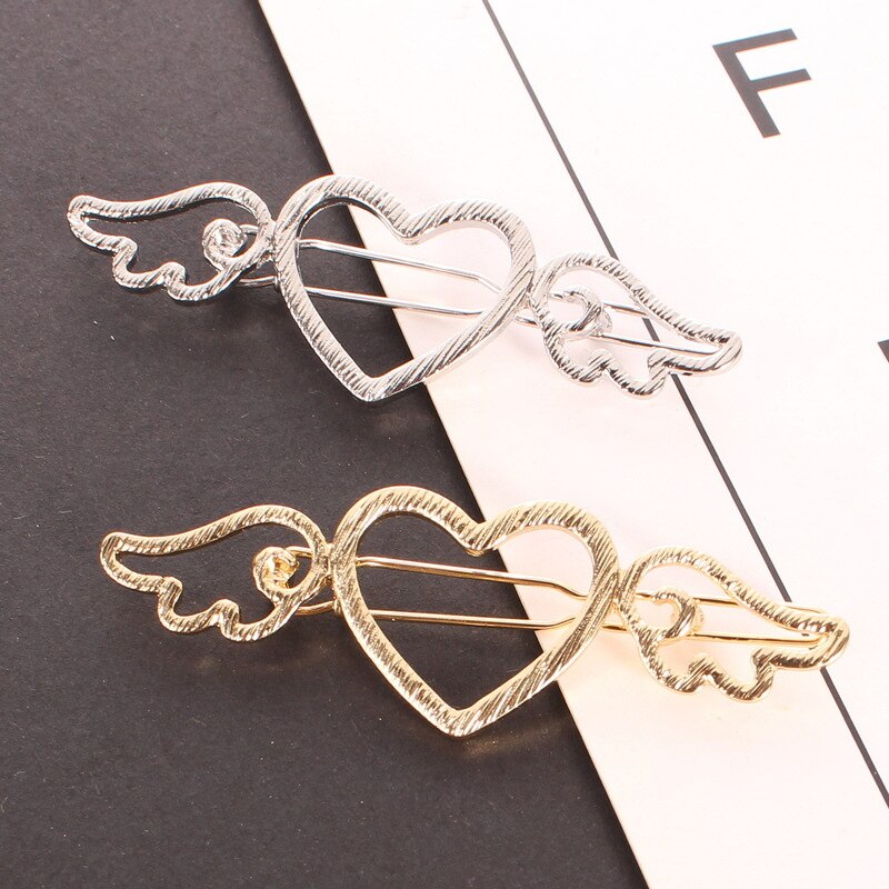 Coração de pêssego oco asa hairpin metal amor asas acessórios para o cabelo casamento nupcial acessórios para o cabelo feminino meninas headwear
