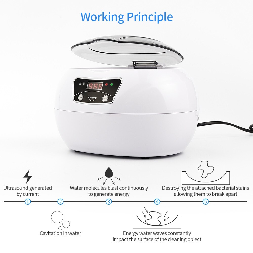 Sterilizzatore per unghie scatola per vassoi ultrasuoni detergente per batteri sterilizzazione pulita chiodo arte salone disinfezione strumenti per manicure scatola per sterilizzatore