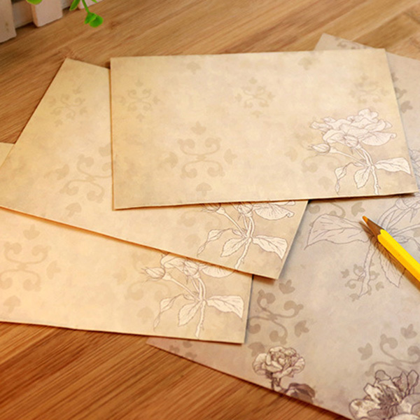 Ppyy  -40 ark vintage papirvarer sæt med konvolutter til skrivning af breve