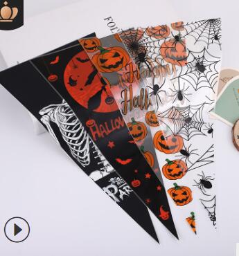 50Pcs Kerstman Kerstboom Elanden Pvc Zakken Transparant Clear Zak Cadeau Voor Kerst Bakken Candy Cookie Verpakking tassen: Spider web