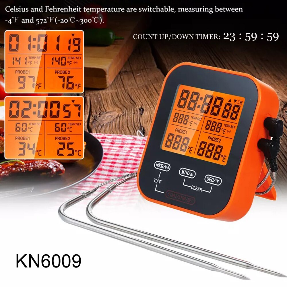 Digitale Bbq Gebraden Vlees Thermometer Voor Keuken Oven Voedsel Koken Met 22Cm Lange Temperatuur Sonde Voor Melk Suiker vloeibare