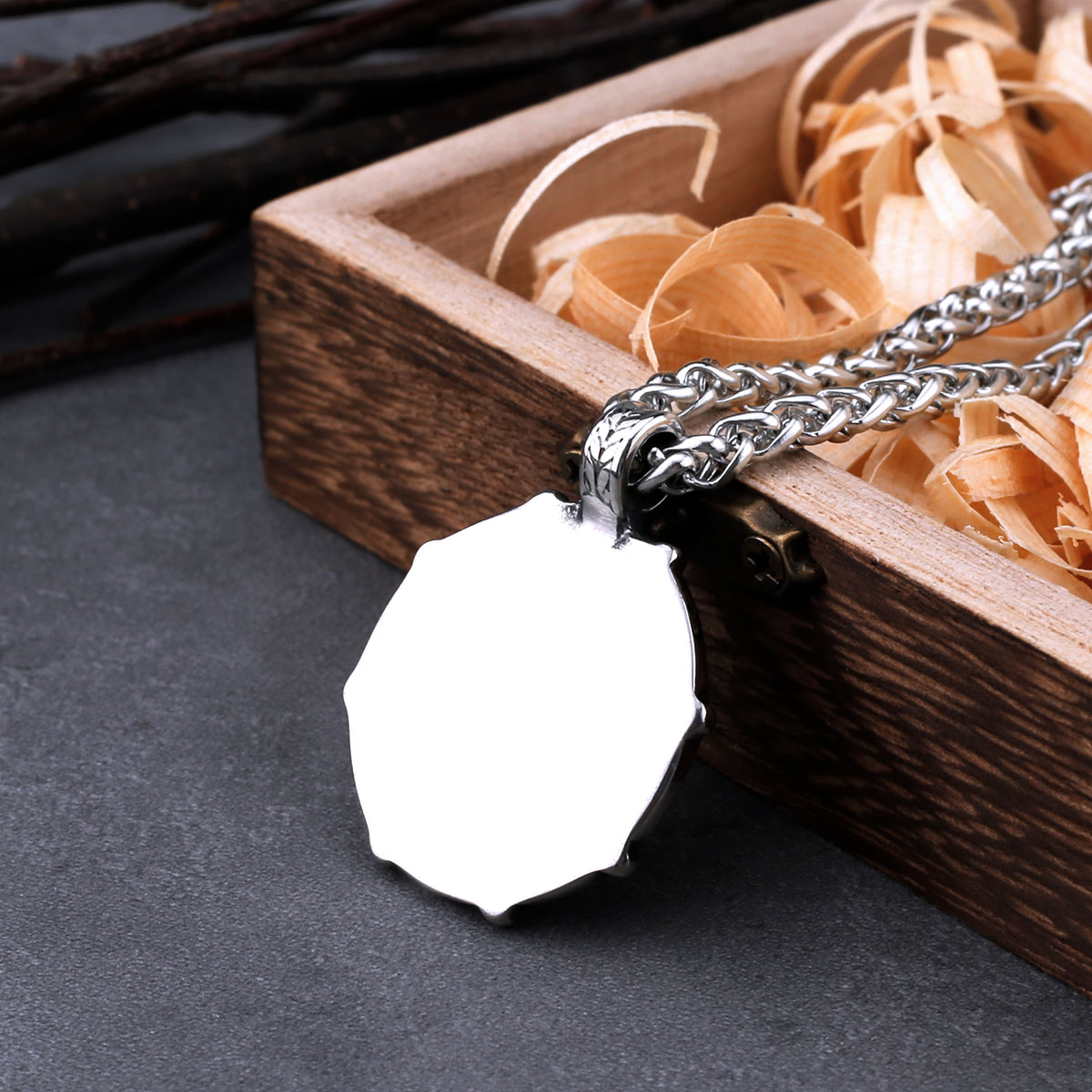 Rvs Viking Rune Kompas Ketting Voor Mannen Vintage Awe Van Helm Beschermende Amulet Hanger Ketting Charme Sieraden