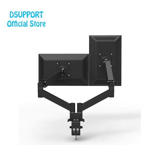 360 Degree spring arm Desktop 17"-27" Dual Monitor Holder Arm Full Motion Dual Monitor Support loading 5.5 kgs