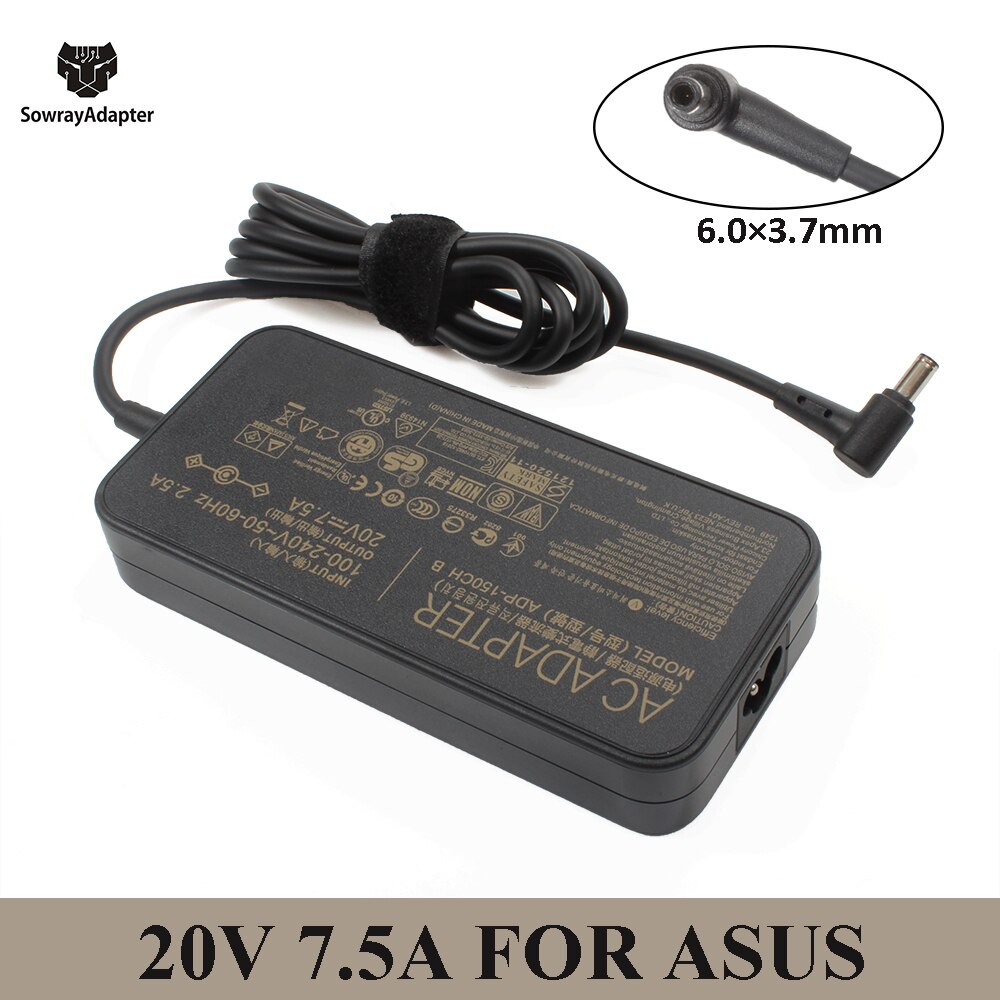 20V 7.5A 150W 6.0*3.7Mm Ac Laptop Lader Adapter Voor Asus Tuf Gaming A15 FX505 FX505D FX505DU FX505DT FX506lu VX60G ADP-150CH B