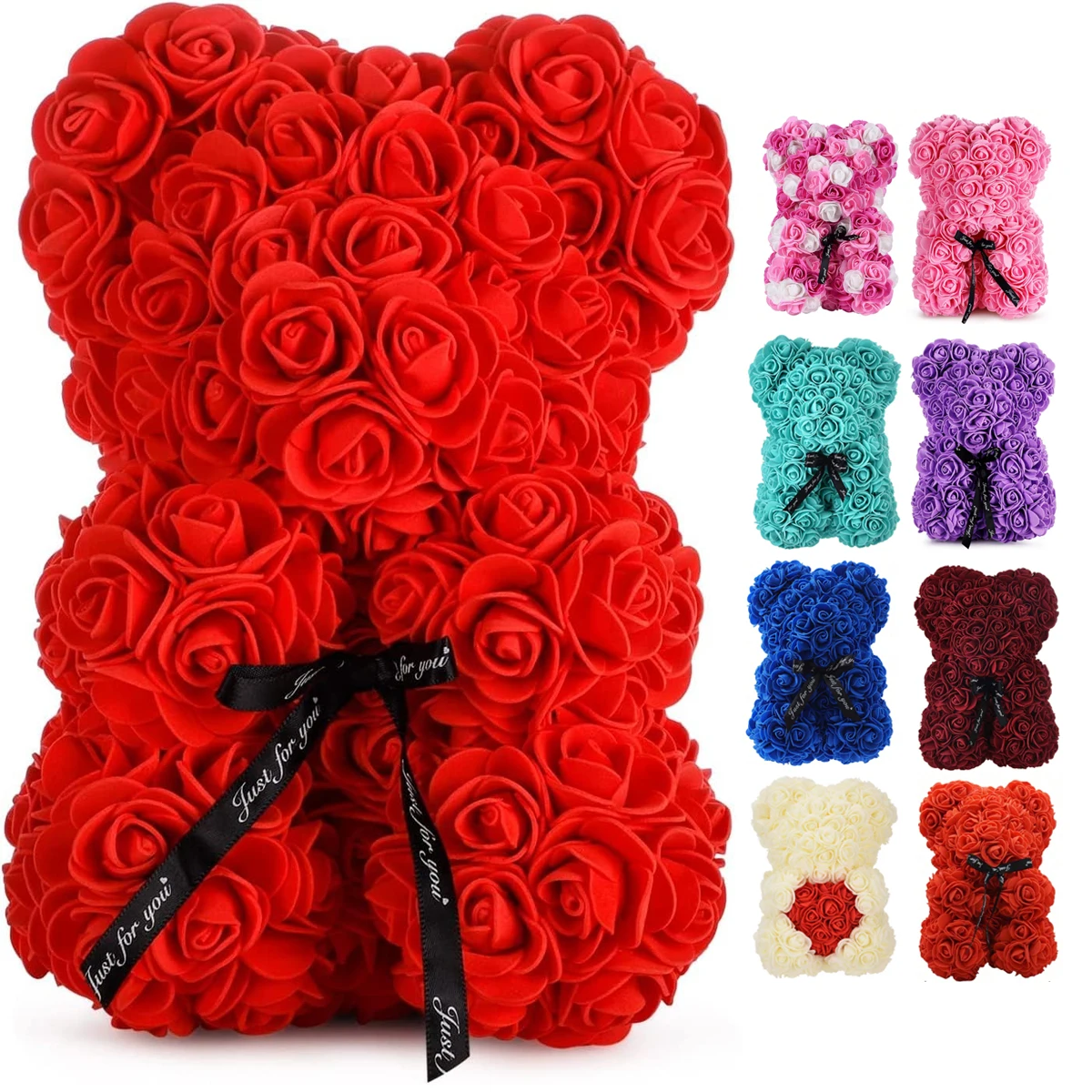 Ours en peluche Rose éternelle, fleur artificielle de 25m, 1 pièce, pour maman, fête des mères, anniversaire, saint-valentin, et décorations