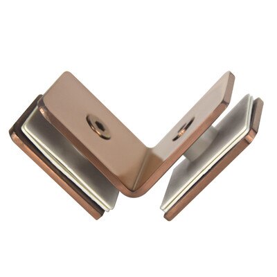 Stainless Steel 304 Rose Gold Glass Fixed Clip Bathroom Glass Door Fixed Code Corner Partition Shower Room Link Clip: 90B