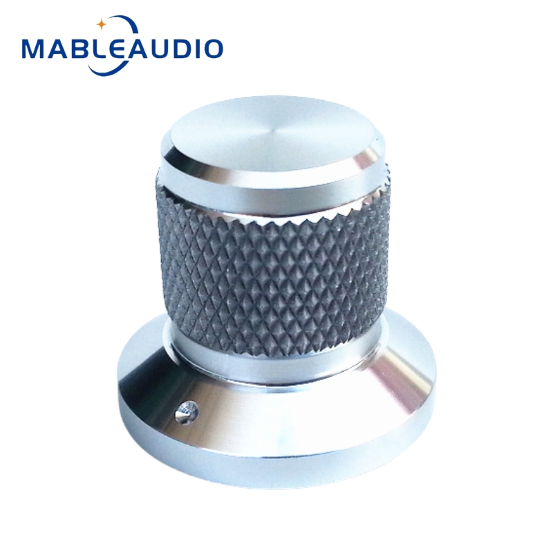 1 st 25 x 17 x 22mm heltäckande aluminiumlegering solid knopp potentiometer volym ljudförstärkare räfflad knopp: Silver-