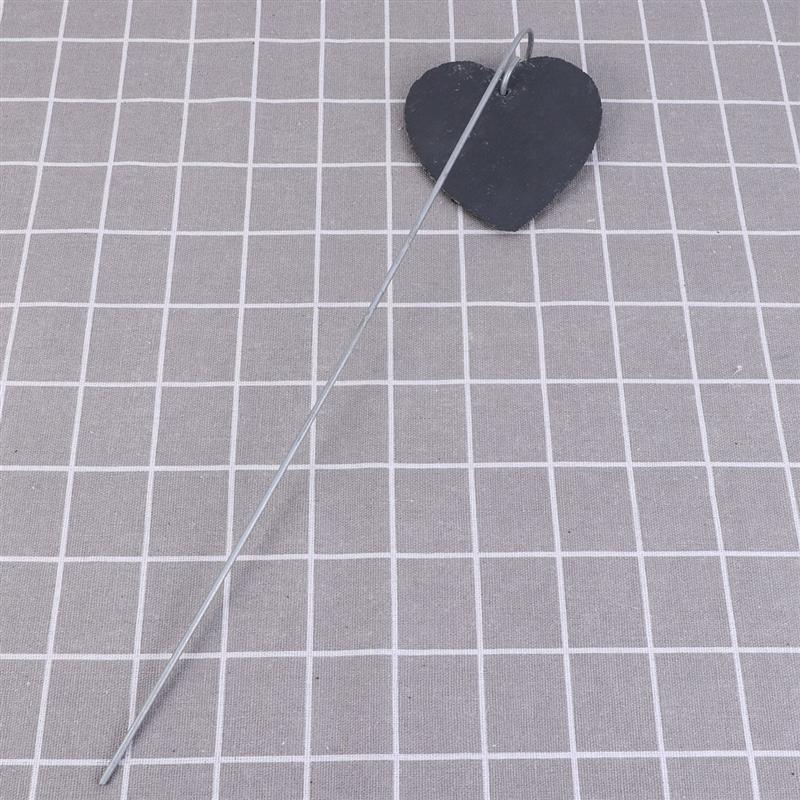 Slate Plant Label Natural Style Heart-shaped Iron Hanging Greenhouse Sign Gardening Sign Garden Marker for Flower Bed Pots