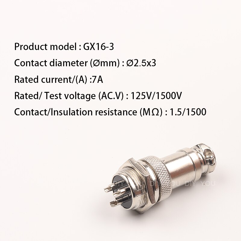 1Set GX16 Moer Type Mannelijke &amp; Vrouwelijke Elektrische Connector 2/3/4/5/6/7/8/9/10 Pin 16Mm Luchtvaart Socket Plug Draad Panel Connectors: GX16-3 Nuttype