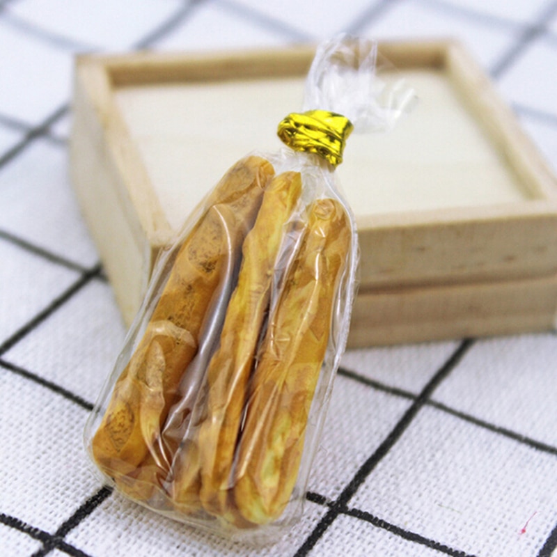 6 Stks/partij Nep Croissant Thuis Craft Mini Voedsel Brood Ornament Miniatuur Poppenhuis Decor Meubels Speelgoed Poppenhuis Accessoires