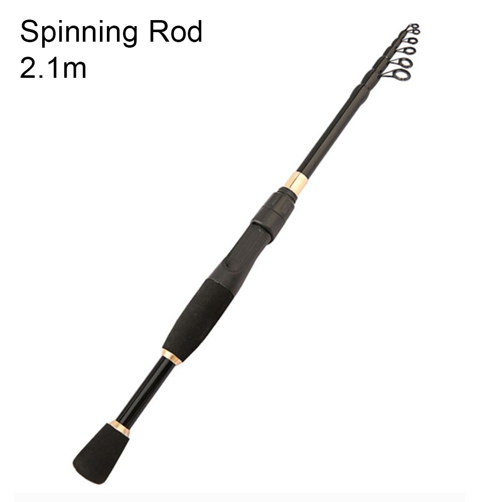 16m Mini Short Light Casting Spinning Ceramic Ring Carbon Fiber Lure Rods EVA Handle Fishing Equipment Fishing Rod: 2.1m Spinning Rod
