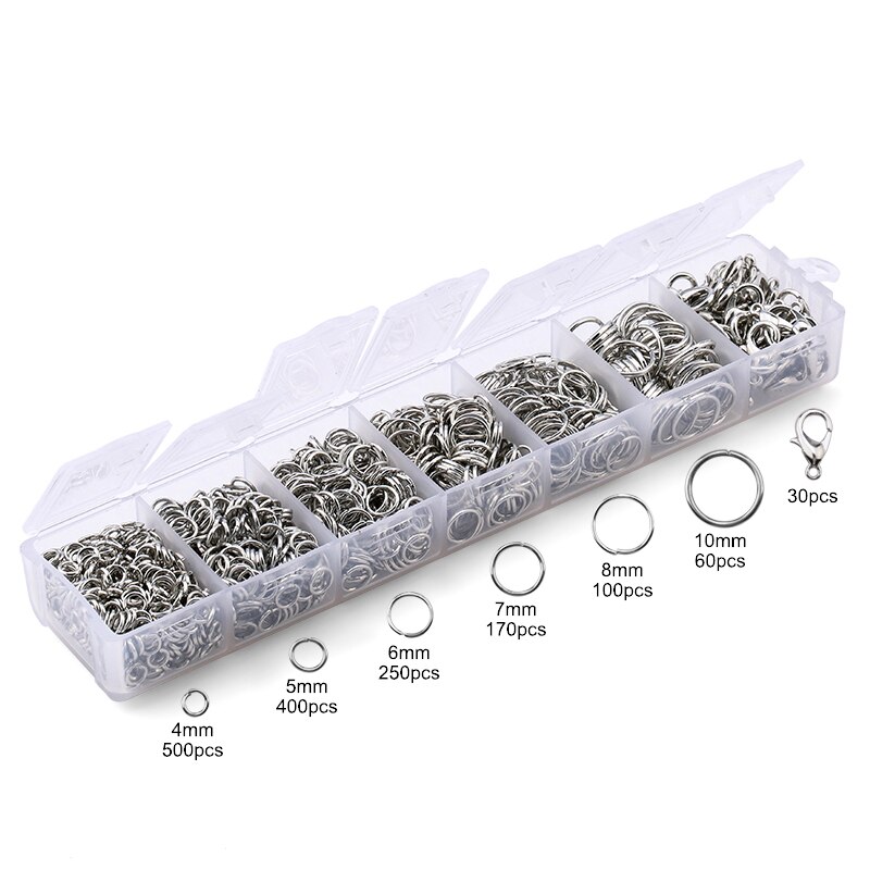 A Set Jewelry Findings Tool Set Open Jump Rings,Jewelry Pliers, Lobster Clasps hooks, jewelry tweezers Jewelry Making Supplies: black