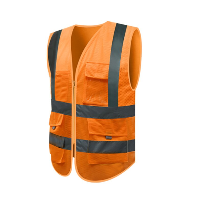 HI VIS EXECUTIVE VEST Chaleco de trabajo de alta visibilidad ropa de seguridad reflectante TOPS amarillo, naranja Azul Rojo naranja: Orange / XL-Full chest 124cm
