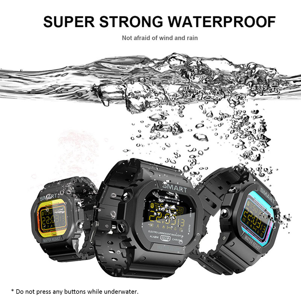 Lokmat  mk22 smart klocka män sport fitness stegräknare vattenmotstånd ring påminnelseklocka digital smartklocka för ios android
