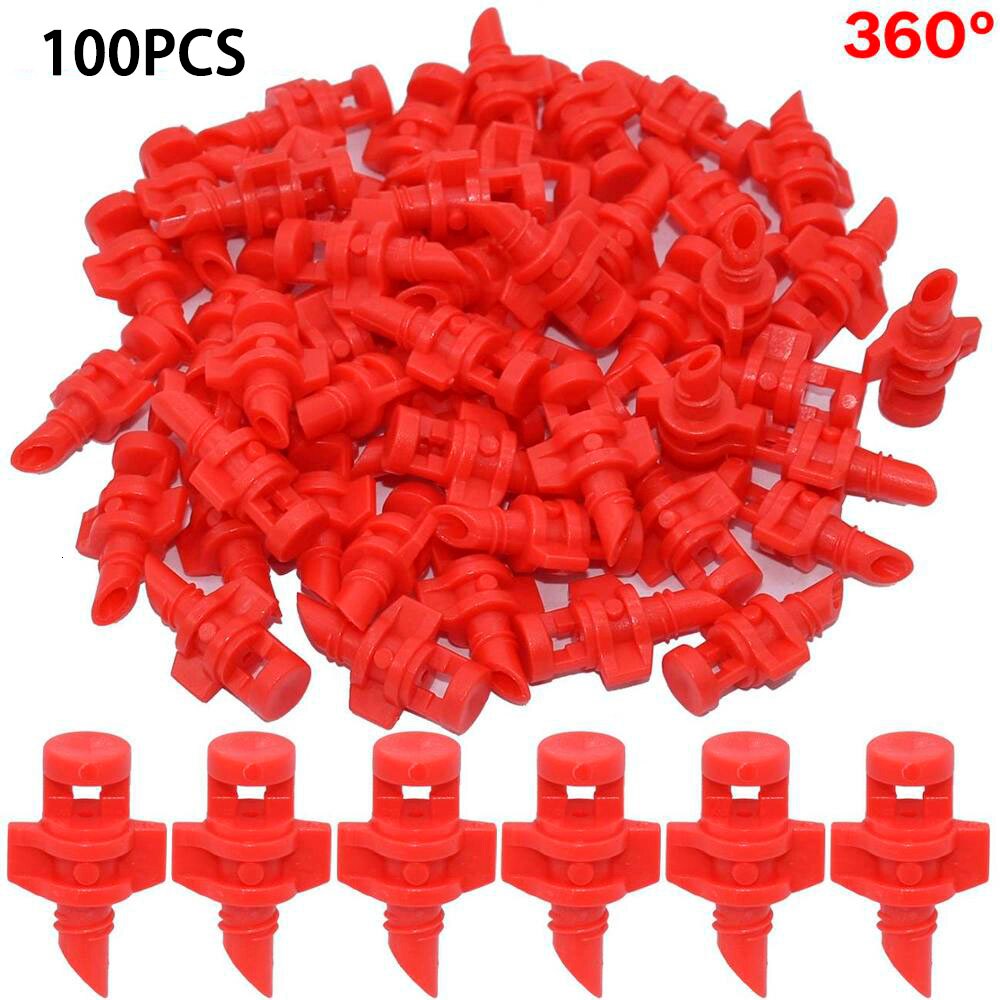 50pcs 90° 180° 360° Angle Simple Refraction Nozzle Sprinkler Head Garden Fruit Tree Irrigation Mist Sprayer: 100PCS 360 Degree
