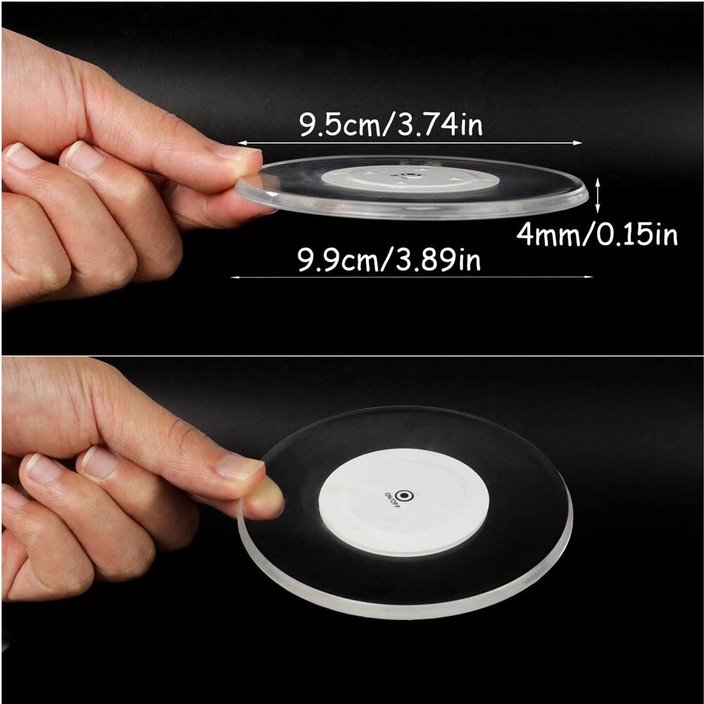 LED Luminous Acrylic Coaster Bar Mat ON/OFF Disposable Drink Coaster for KTV Beer Cocktail Party Wedding Bar Christmas