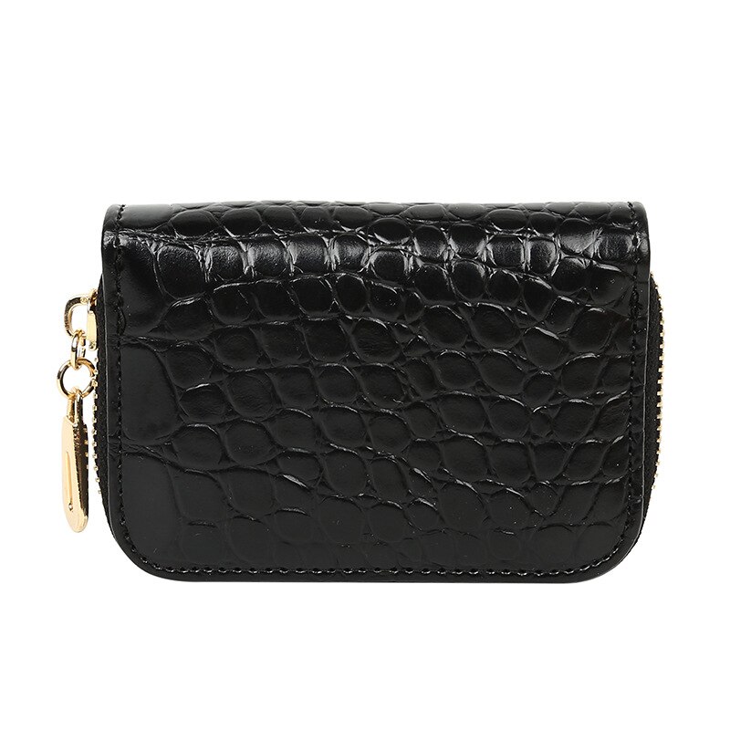 Portafoglio da donna nuovo porta carte di credito molti dipartimenti porta carte di credito pieghevole da donna piccola borsa Hasp portafogli in pelle PU femminile di alta qualità: Black