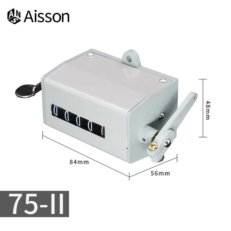 5 Digits Mechanical Rotating Speed Meter Counter 75-I 75-II Totalizing Pull Counter Resettable Digital Punch Counter: 75-II