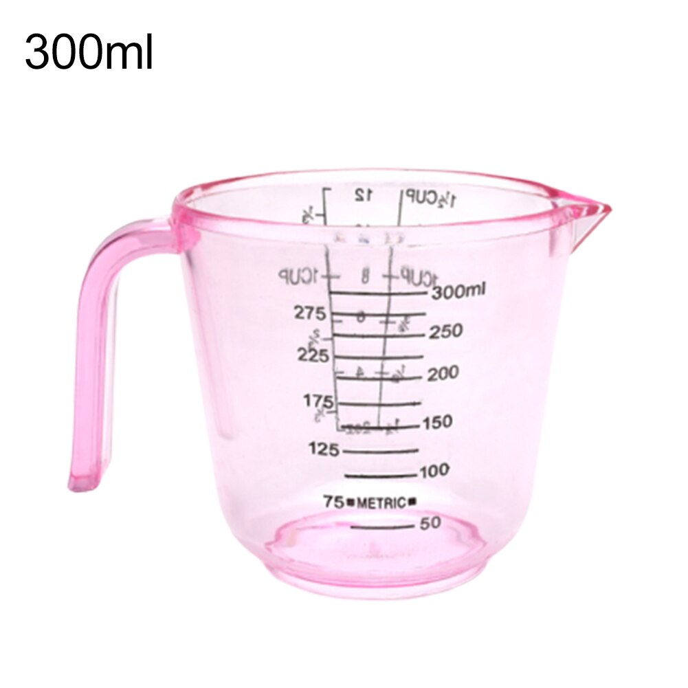 150/300/600ml Griff Wasser Milch Ei Skala Messbecher Becher Messung Werkzeug: transparent300ml
