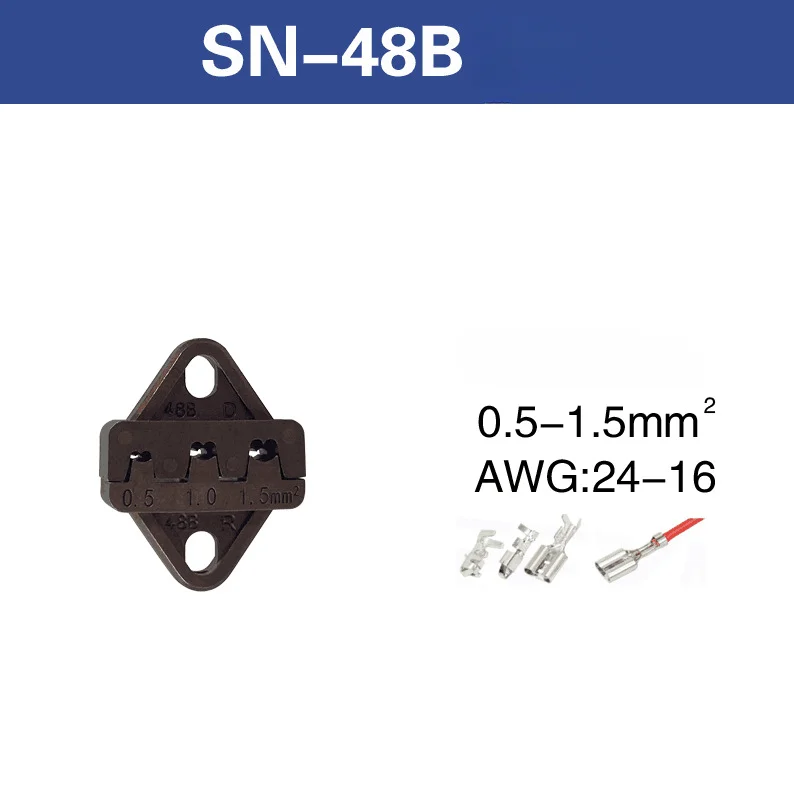 SN-serie krimptangkaak voor veerklemmen Blote aansluitingen Geïsoleerde aansluitingen 58B 2549 02C 06WF 2546B 58B 06