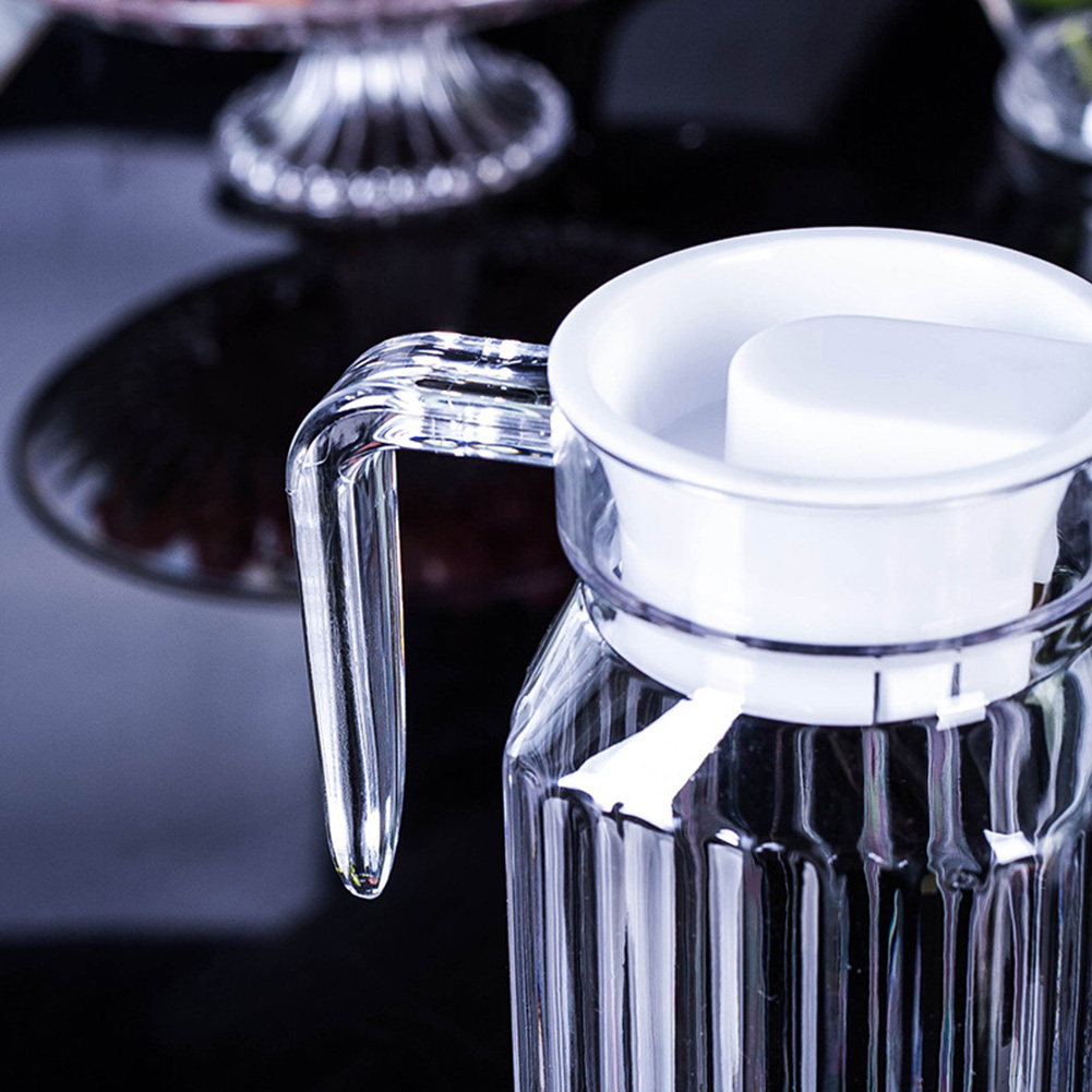 Jarra de jugo de agua de 1,1l, botella transparente de plástico para almacenar jugo fresco y bebidas para cocina, nevera, olla de almacenamiento de bebidas