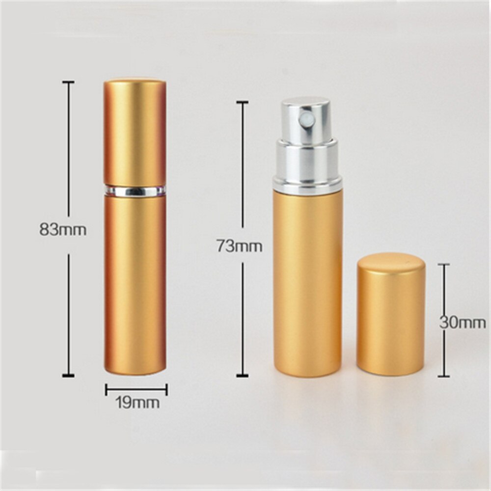 5ML Mini Draagbare Aluminium Navulbare Parfum Fles Met Spray Lege Cosmetische Containers Met Verstuiver voor Reiziger