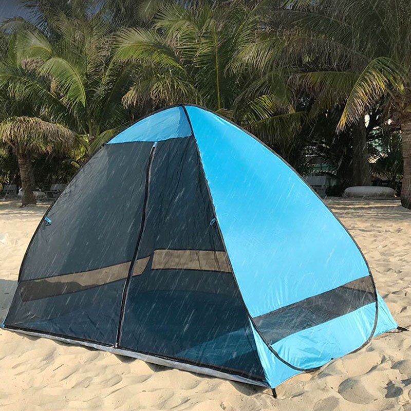 Anti-muggen strandtent met gaas en uv-bescherming, automatisch kamperen, draagbare strandtent voor buiten met gaasgordijn