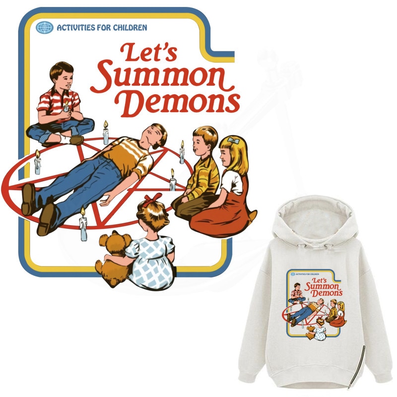 Laten Roepen Demonen Patches Diy Voor T-shirt Sweatshirt Transfer Sticker Geschikt Voor Huishoudelijke Strijkijzers