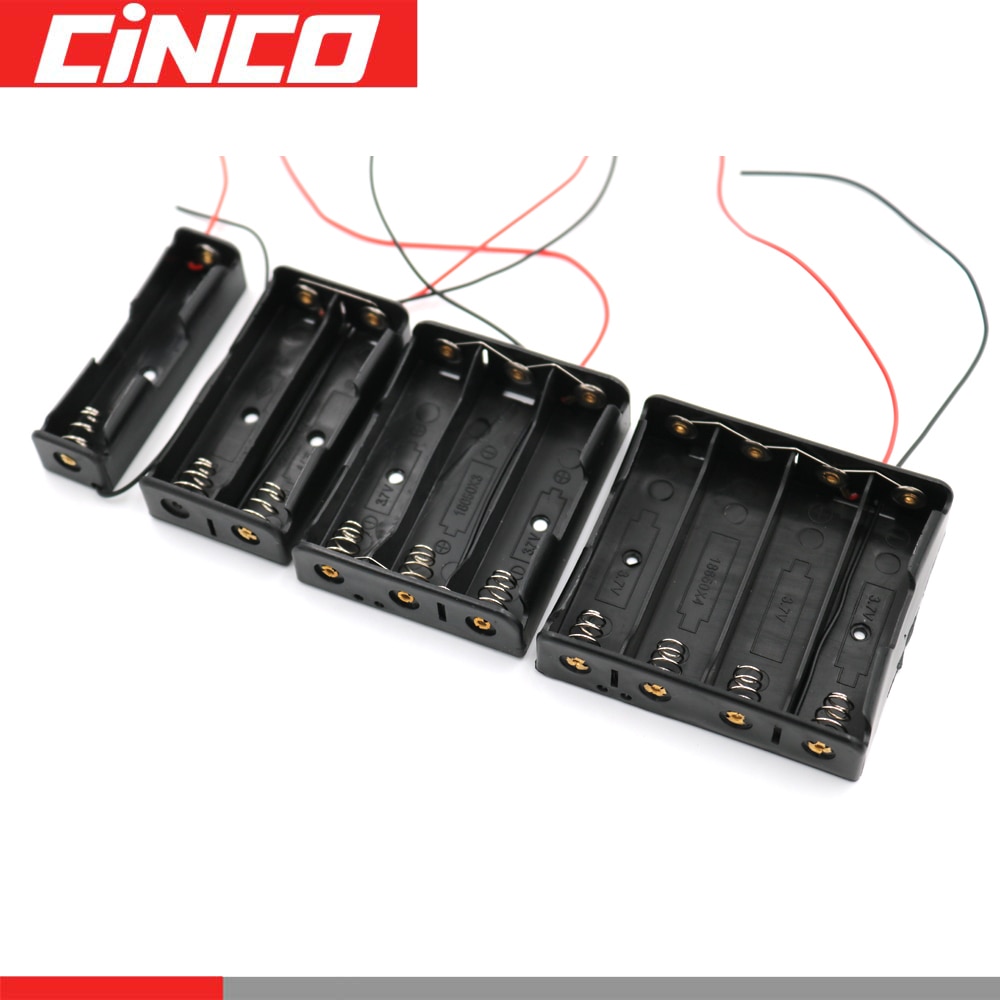 1 2 3 4 18650 Battery Holder Connector Storage Case Box With Wire Cable Series Parallel connection 3.7V 18650 Lithium Battery