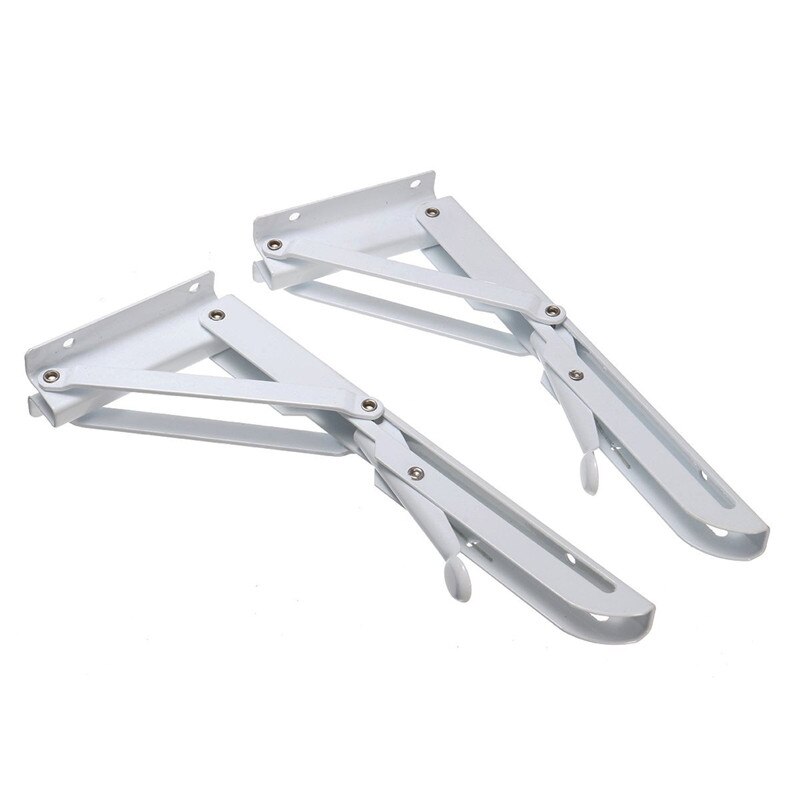 2Pcs Triangular Folding Suporte Suporte Suporte de Prateleira de Dobramento da Tabela Do Banco De Captura de Liberação de Metal Casa