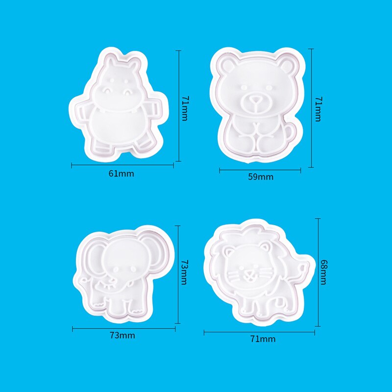 1Set Dier Bladeren Cookie Mold Dinosaurus Biscuit Cutter Food Grade Plastic Diy Bakken Tools Voor Jungle Verjaardag Cupcake Benodigdheden: Animal C