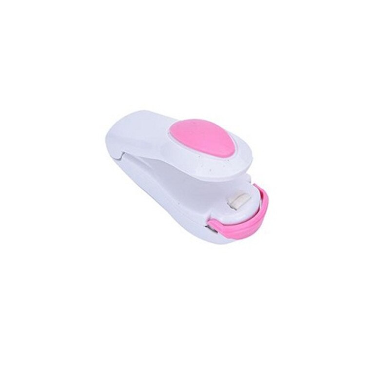 Draagbare mini warmtesealer impulssealer seal verpakking plastic zak impulssealer seal verpakking plastic zak werkgereedschap: Wit roze