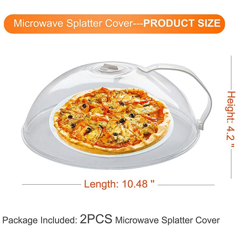 Microwave Splatter Cover-2 Pack, Microwave Cover For Foods, Microwave Plate Cover Guard Lid With Adjustable Steam Vents