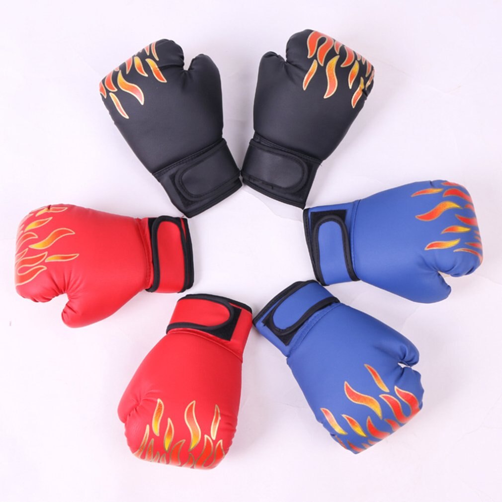 Gants de boxe hutu à flamme rouge pour adultes et enfants, gants de dessin animé sanshou pour gants d'entraînement de boxe et couvre-poings