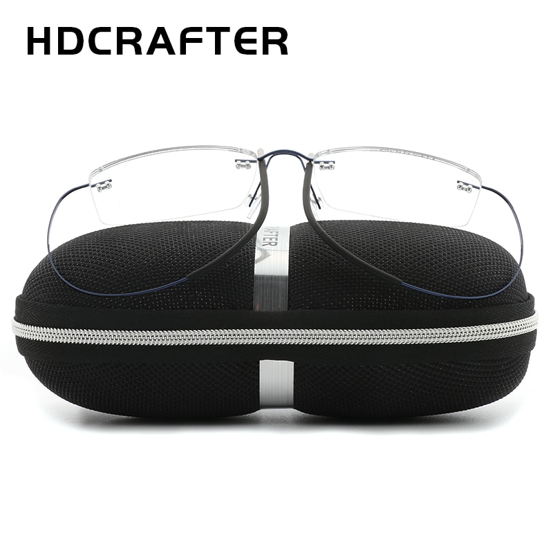 Hdcrafter herre lette brilleinnfatninger i titan uten innfatning reseptbelagte optiske brilleinnfatninger til kvinner uten innfatninger