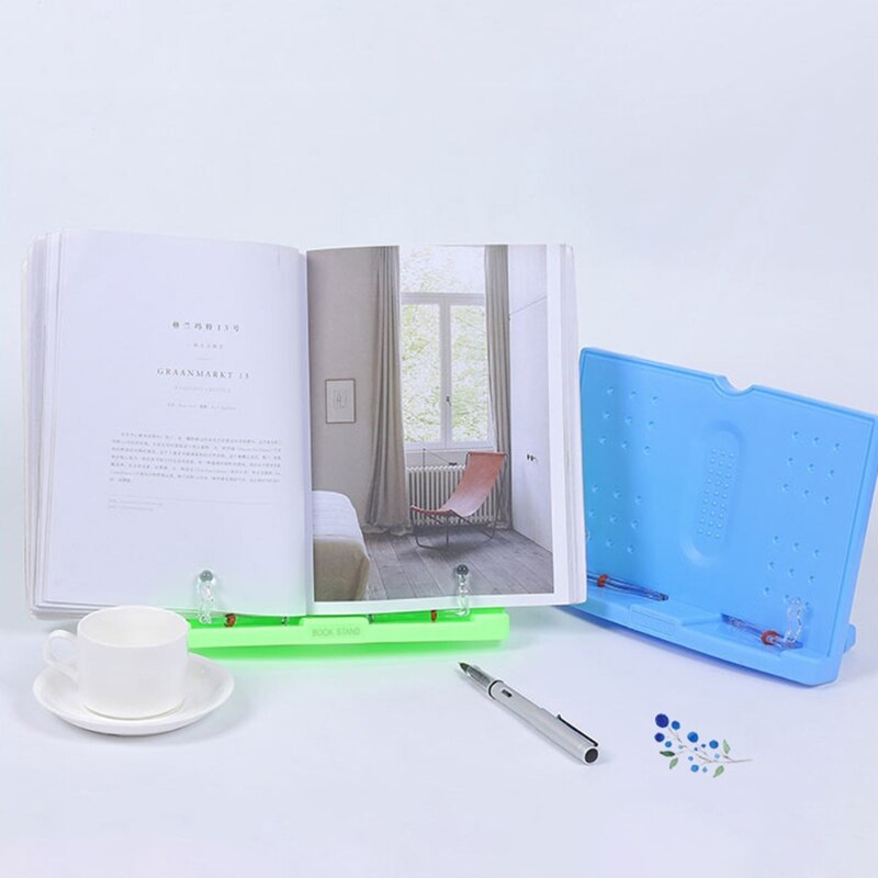 Foldable Reading Book Holder Bookend Cookbook Organizer Bookstand Music Score Recipe Shelf Folding Holder M17F