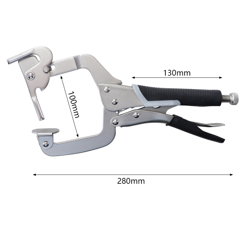 12 Inch Multi-Function C Clamp Woodworking Tool Pocket Hole Face Clamp Adjustable Right Angle 2In1 Welding Clamp