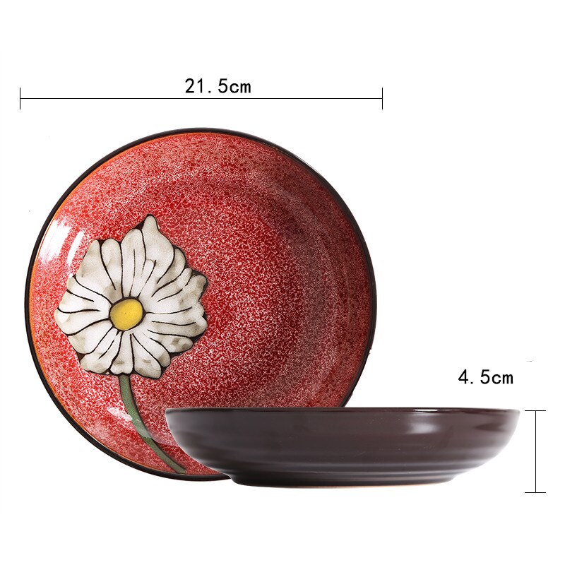 European-style dinner plate ceramic deep plate dinner plate service plate disc cake plate western food steak disc kitchen board: a