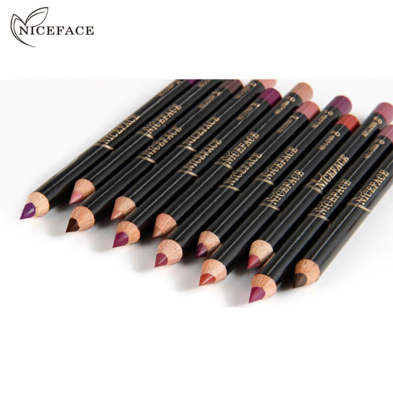 12 färger lipliner makeup vattentät lip liner penna set hjl 2018