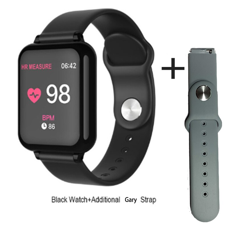 100% Original B57 Smart Bracelet Blood Pressure Fitness Tracker Waterproof IP67 Bluetooth Smart watch B57C Sport Band Wristwatch: Clear