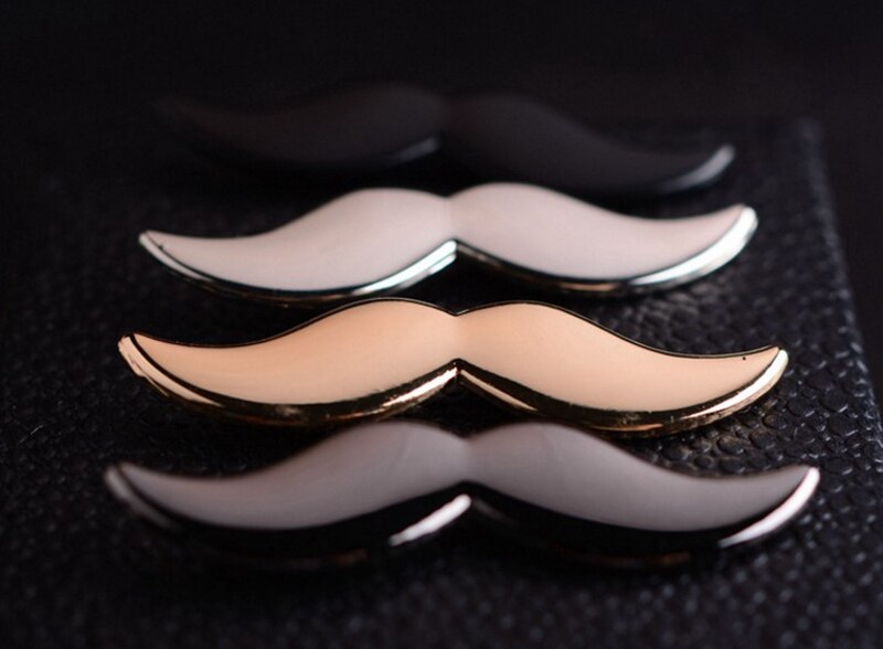 Gtglad 1 stuk Snor Vorm Metalen Dasspeld voor Mannen Slanke Skinny Clip voor Banden Wedding kleine