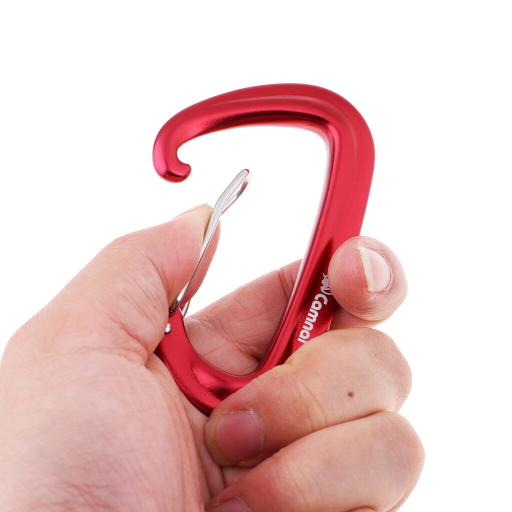 1 st 16kn aluminium wire gate hängmatta säkerhets karbinhake wiregate låsning d typ nyckelring spänne för räddning yoga camping vandring
