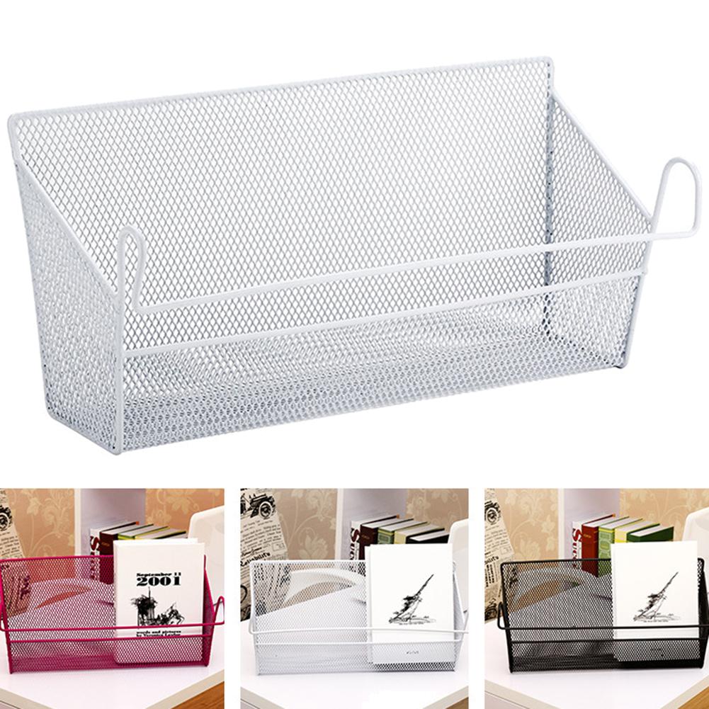 Metal Mesh Dorm Bedside Hanging Basket Wire Bookcase Shelf Rack Bunk Organizer